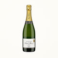 sparkling natural wine bottle on a soft cotton-candy gradient