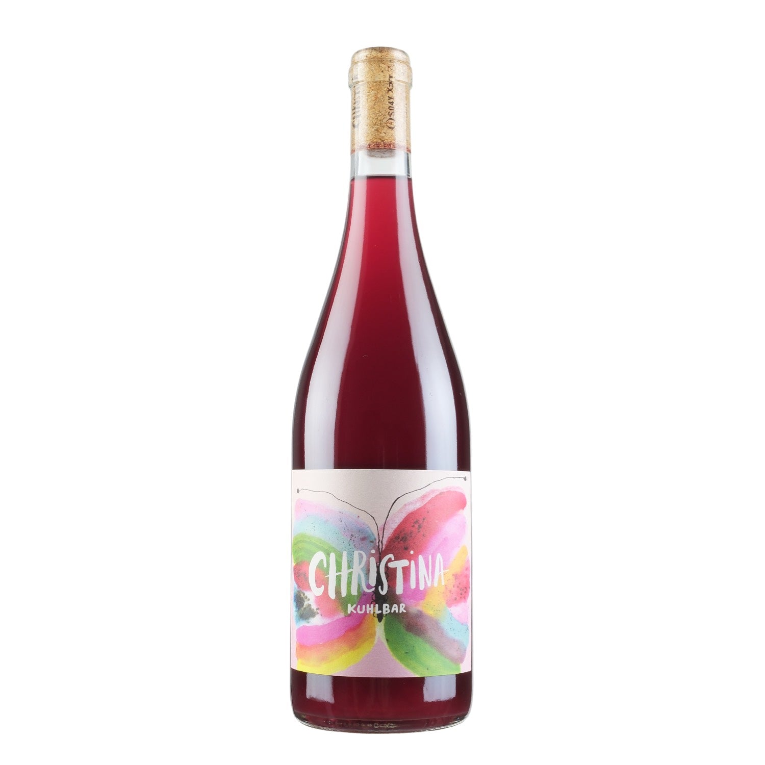 Bottle shot of Christina Kuhlbar Chillable Red, produced by Christina Netzl, buy classic and natural wine online on Primal Wine, the best wine shop in the United States – primalwine.com