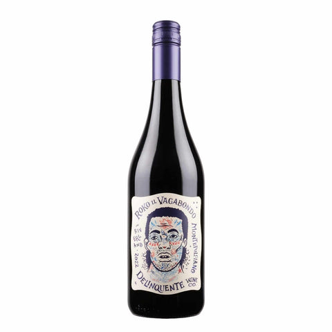 Bottle shot of Delinquente Roko il Vagabondo Montepulciano 2022, produced by Delinquente Wine Co., buy classic and natural wine online on Primal Wine, the best wine shop in the United States – primalwine.com