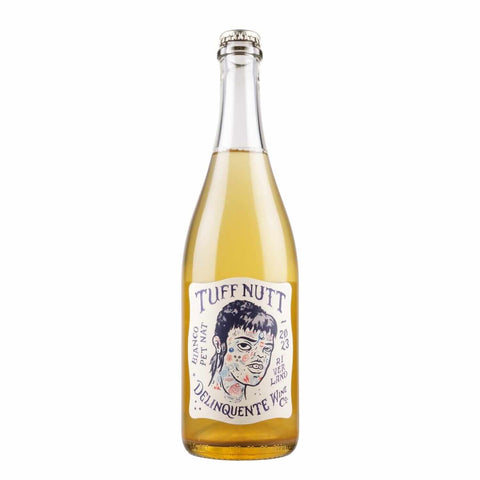 Bottle shot of Delinquente Tuff Nutt Bianco Pet Nat 2023, produced by Delinquente Wine Co., buy classic and natural wine online on Primal Wine, the best wine shop in the United States – primalwine.com