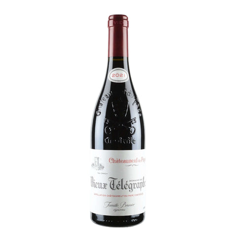 Bottle shot of Vieux Telegraph Chateauneuf du pape, produced by Famille Brunier, buy classic and natural wine online on Primal Wine, the best wine shop in the United States – primalwine.com