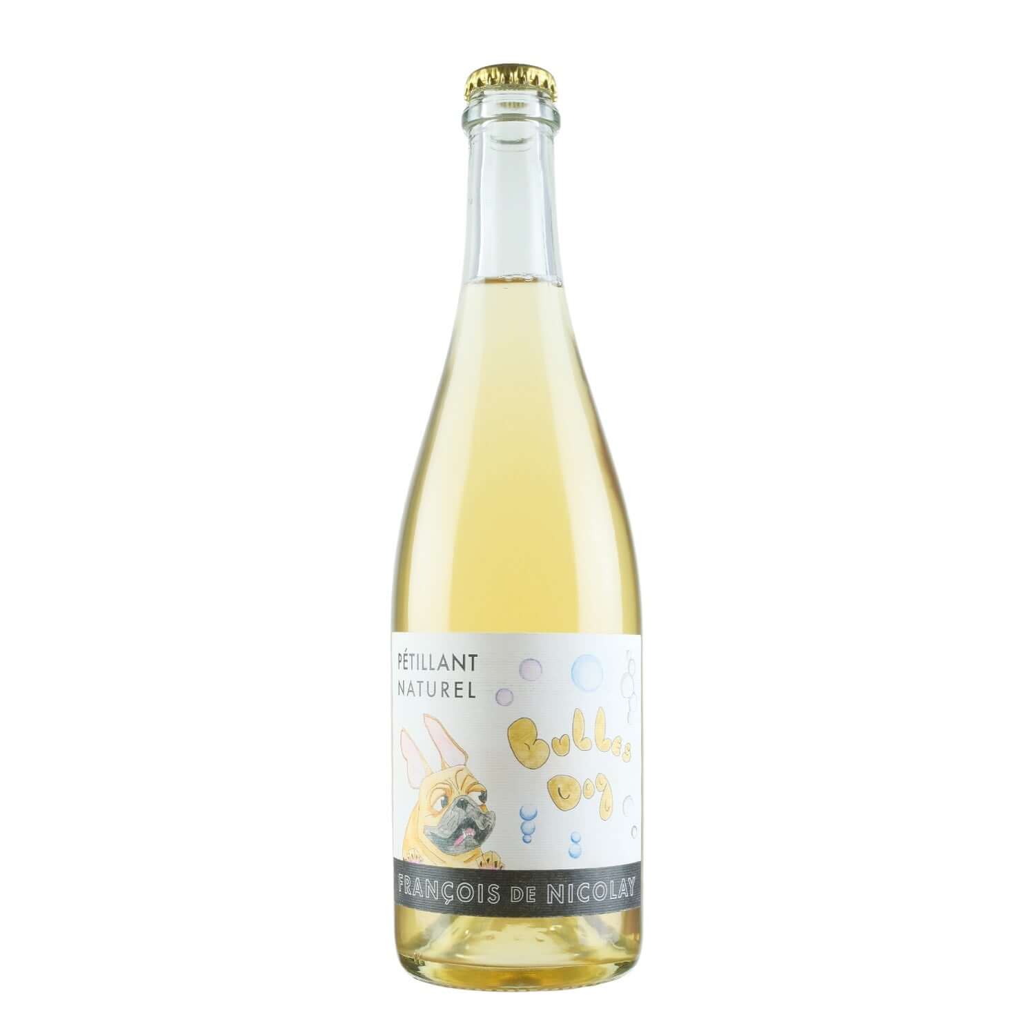 Bottle shot of Francois de Nicolay Bulles Dog Petillant Naturel NV, buy classic and natural wine online on Primal Wine, the best wine shop in the United States – primalwine.com