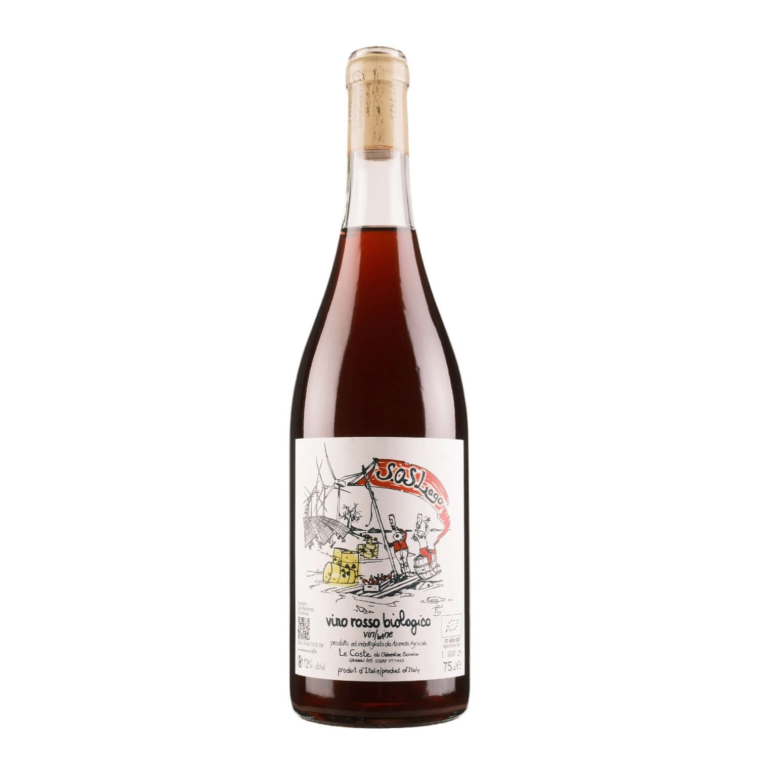 Bottle shot of SOS Lago Rosso, produced by Le Coste, buy classic and natural wine online on Primal Wine, the best wine shop in the United States – primalwine.com