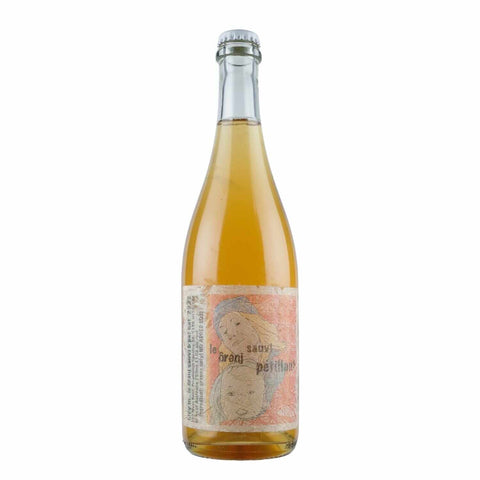 Bottle shot of Lucy Margaux Le Oranj Sauvi B Pet Nat 2022, produced by Lucy Margaux, buy classic and natural wine online on Primal Wine, the best wine shop in the United States – primalwine.com