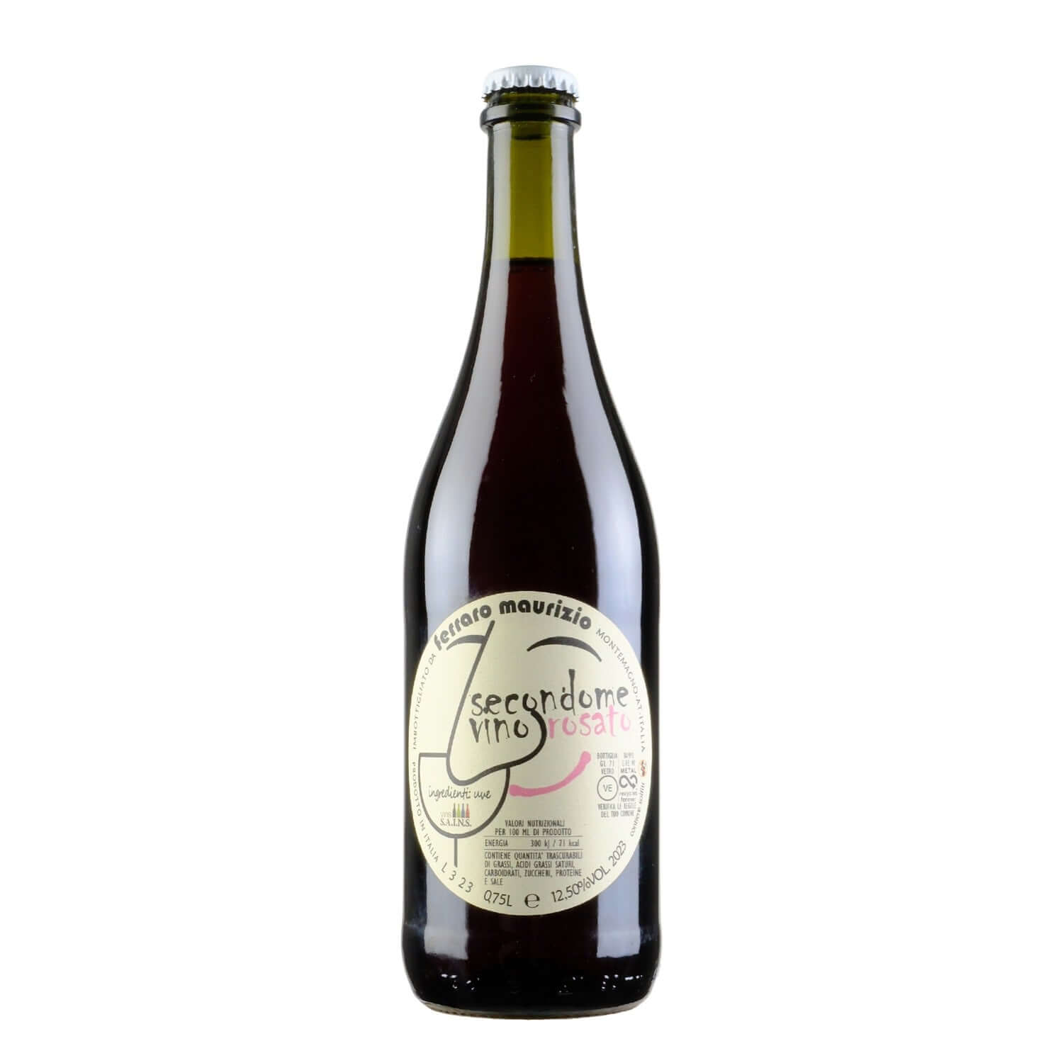 Bottle shot of SecondoMe Rosato, produced by Maurizio Ferraro, buy classic and natural wine online on Primal Wine, the best wine shop in the United States – primalwine.com