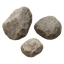 Three realistic stones in varying sizes, perfect for natural landscapes and 3D modeling.