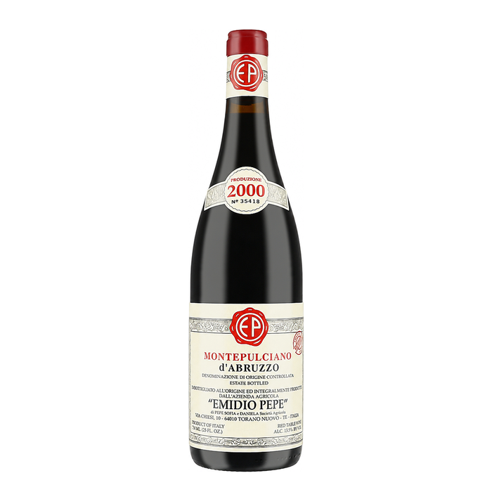 Emidio Pepe Montepulciano d'Abruzzo Vecchie Vigne 2000, natural red wine bottle at Primal Wine