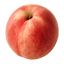 Fresh, ripe peach with a red and yellow skin, isolated on a transparent background.