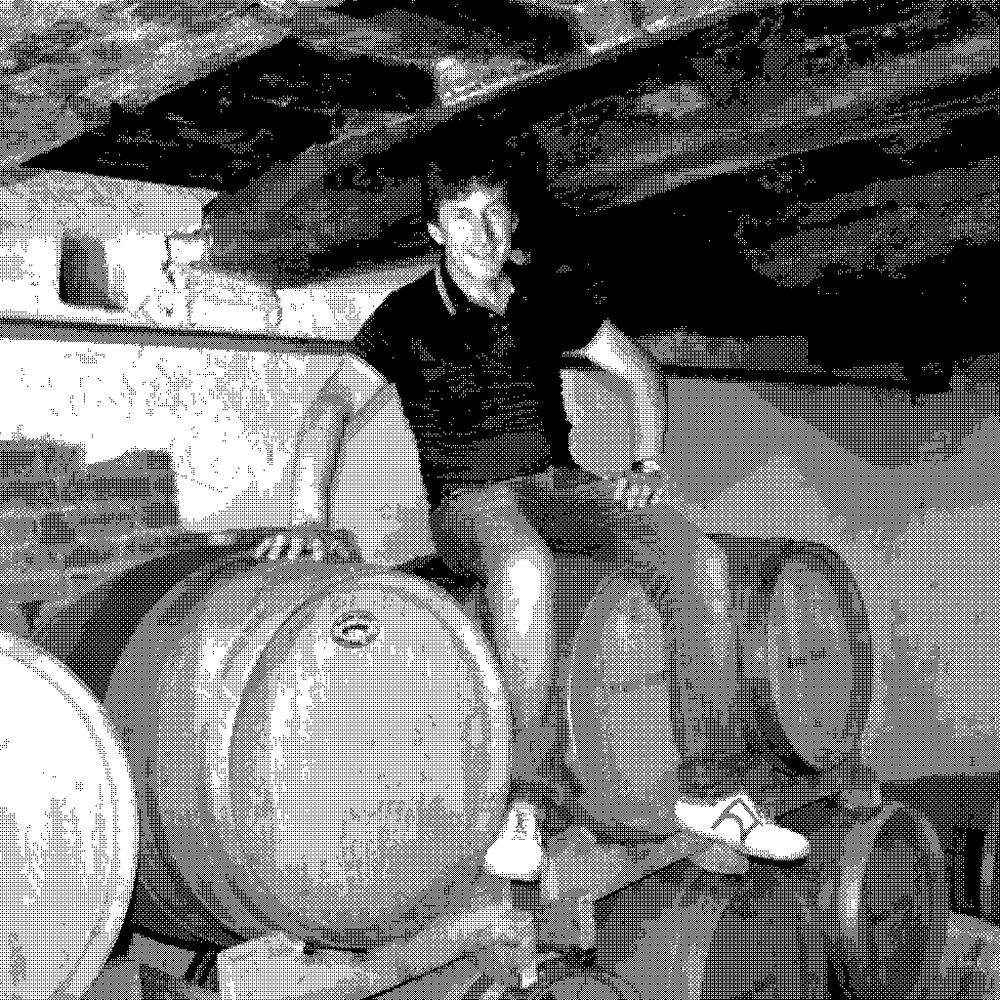 Bruno Verdi, natural wine producer in his cellar in Oltrepò Pavese, Lombardy, Italy