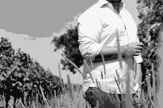 Austrian natural winemaker Christian Tschida standing in his Burgenland vineyard