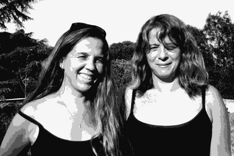 Two of the Andrieu siblings of Clos Fantine, the natural wine estate in Faugères, Languedoc