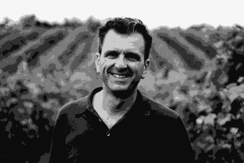 De Fermo co-founder Stefano Papetti Ceroni in the vineyards at Loreto Aprutino, Abruzzo