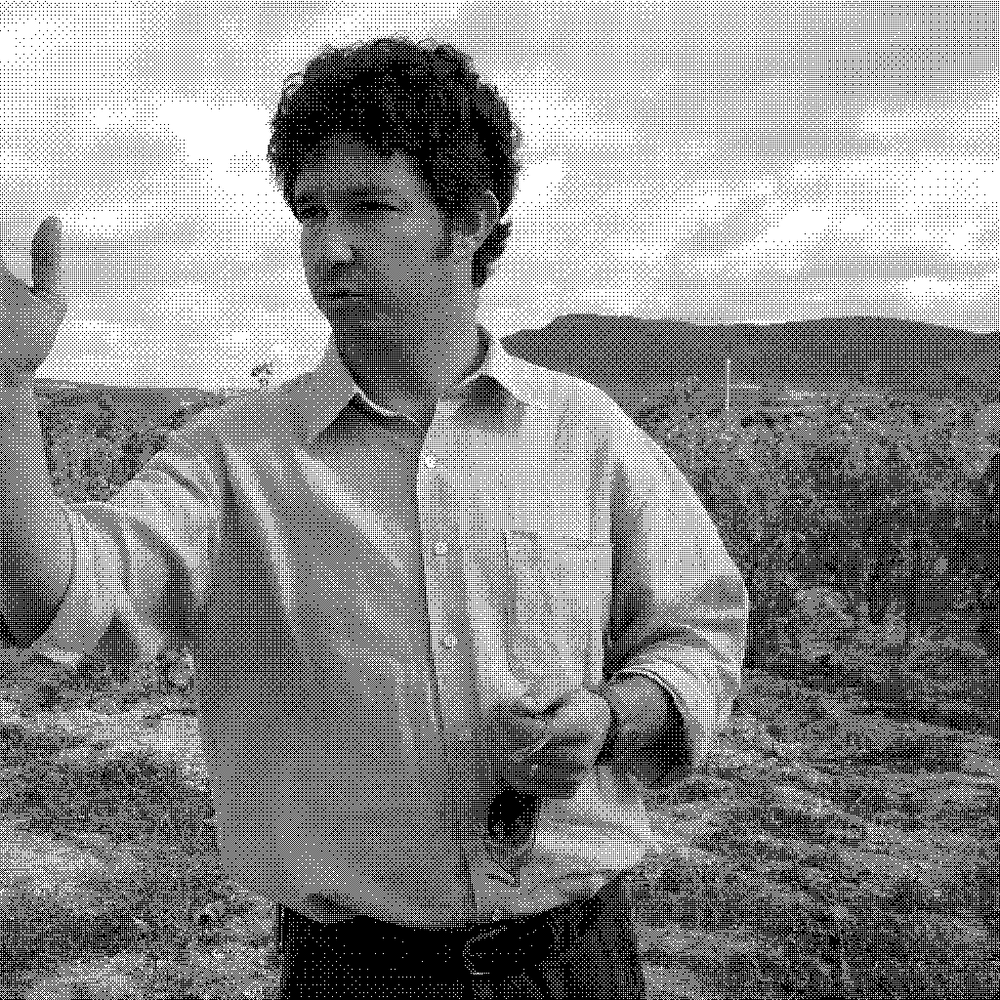 Alessandro Dettori, natural wine producer, in his vineyard in Romangia, Sardinia, Italy