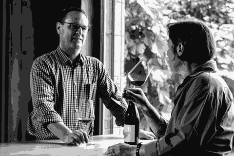 Winemaker Holger Koch tasting wine at his estate in Bickensohl, Kaiserstuhl