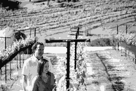 Jody Brix Towe and Emily Towe of J. Brix Wines walking through a California vineyard