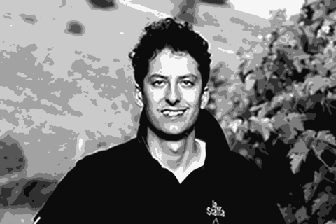 Riccardo Baldi of La Staffa in his Marche vineyards