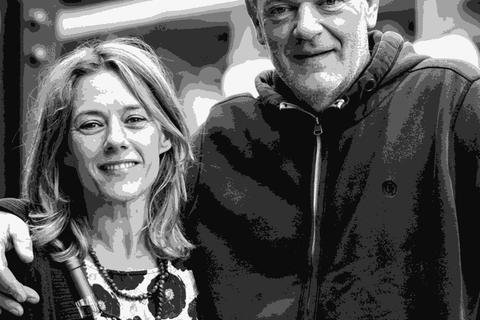 Eric Narioo, co-founder of Passione Natura, with partner Anna Martens at a wine fair