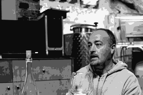 Heydi Bonanini of Possa sitting in his cellar in Riomaggiore, Cinque Terre