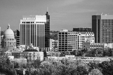 Black and white photo of Boise