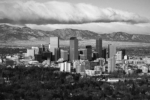 Black and white photo of Denver