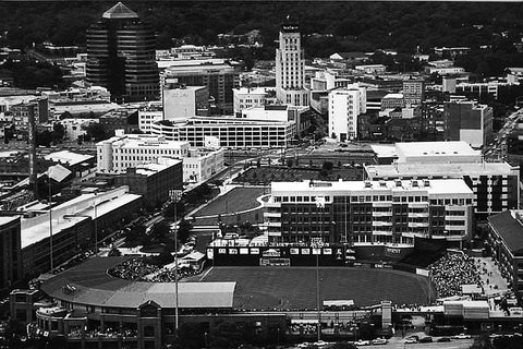 Black and white photo of Durham