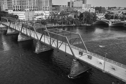Black and white photo of Grand Rapids