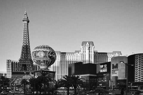 Black and white photo of Las Vegas