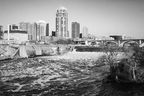 Black and white photo of Minneapolis