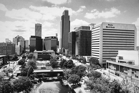 Black and white photo of Omaha