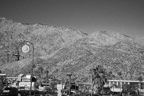 Black and white photo of Palm Springs