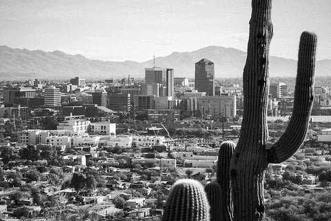 Black and white photo of Tucson