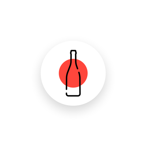 Red wine icon, natural red wine, biodynamic red wine, organic red wine.
