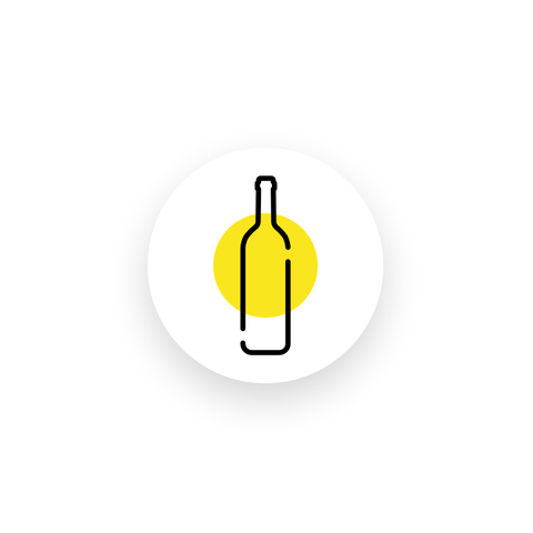 White wine icon, natural white wine, biodynamic white wine, organic white wine.