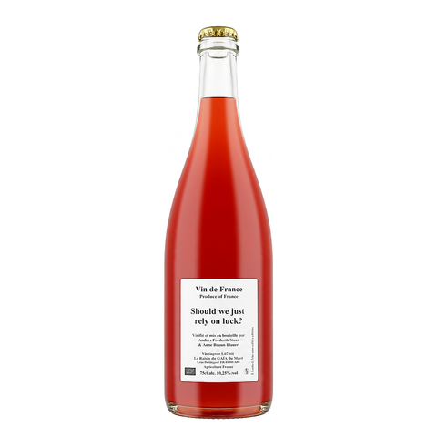 Anders Frederik Steen 2022 'Should we just rely on luck?' rosé from Ardèche, France, made with organic Cinsault grapes