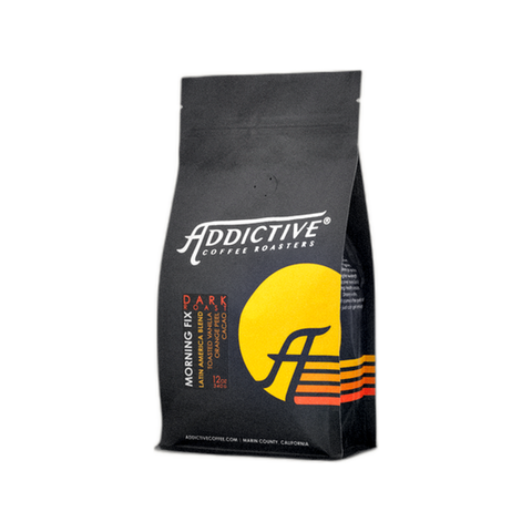 Addictive Coffee Roasters Morning Fix Coffee Beans, bag of whole bean coffee at Primal Wine