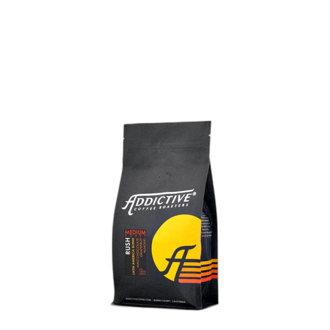 Addictive Coffee Roasters Rush Coffee Beans, bag of whole bean coffee at Primal Wine