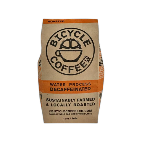 Bicycle Coffee Co Decaffeinated Coffee Beans, bag of whole bean coffee at Primal Wine