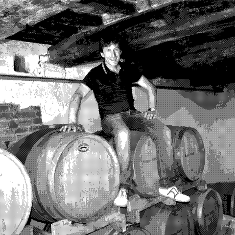 Bruno Verdi, natural wine producer in his cellar in Oltrepò Pavese, Lombardy, Italy