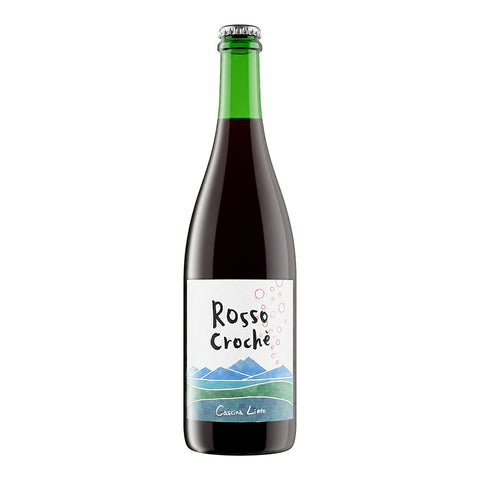 Cascina Lieto Rosso Frizzante Croché 2022, a light-bodied organic red wine from Piedmont, Italy, made with Moscato and Barbera grapes