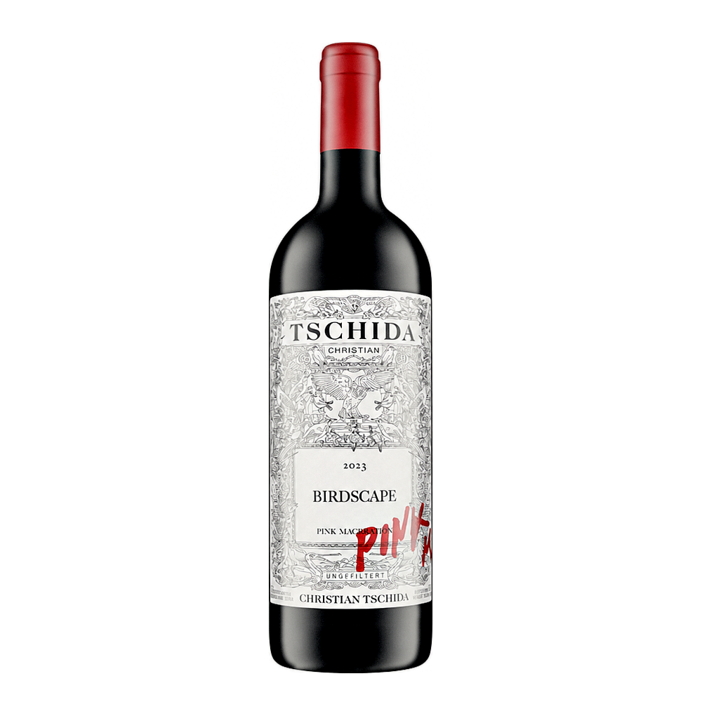 Christian Tschida Birdscape Pink 2025, natural wine bottle at Primal Wine
