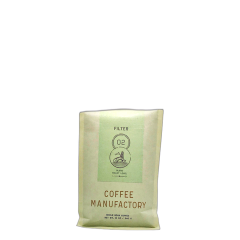 Coffee Manufactory 02: Filter Coffee Beans, bag of whole bean coffee at Primal Wine