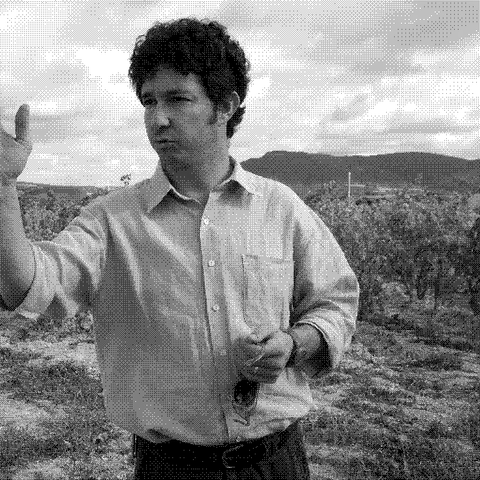 Alessandro Dettori, natural wine producer, in his vineyard in Romangia, Sardinia, Italy