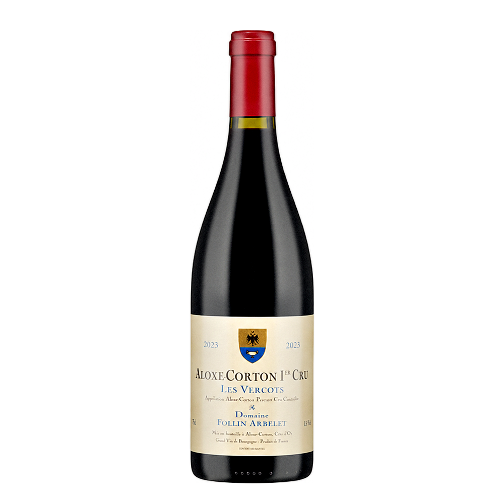 Domaine Follin-Arbelet Aloxe-Corton 1er Cru Les Vercots 2023, natural wine bottle at Primal Wine