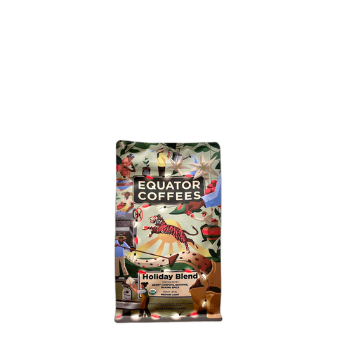 Equator Coffees Holiday Blend Coffee Beans, bag of whole bean coffee at Primal Wine