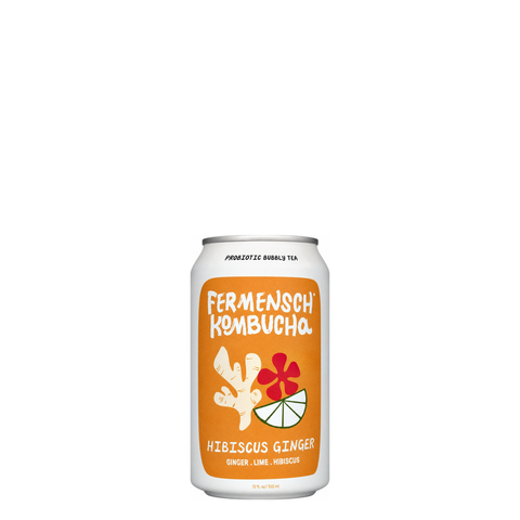 Fermensch Hibiscus Ginger Kombucha, 12 oz can of probiotic kombucha at Primal Wine