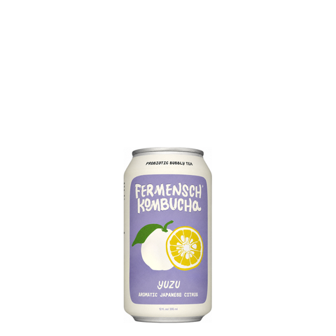 Fermensch Yuzu Kombucha, 12 oz can of probiotic kombucha at Primal Wine