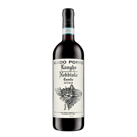 Guido Porro Langhe Nebbiolo DOC Camilu 2024, natural wine bottle at Primal Wine