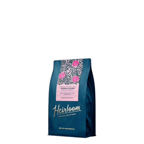 Heirloom Coffee Bedrock Blend Coffee Beans, bag of whole bean coffee at Primal Wine