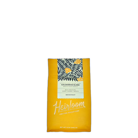 Heirloom Coffee Goldenrod Blend Coffee Beans, bag of whole bean coffee at Primal Wine