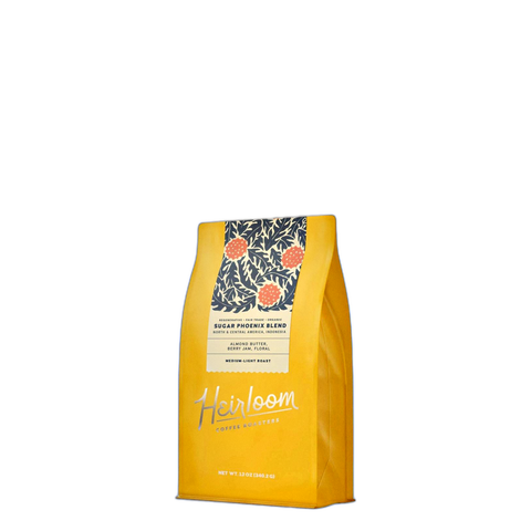 Heirloom Coffee Sugar Phoenix Blend Coffee Beans, bag of whole bean coffee at Primal Wine